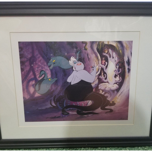 Disney 1998 The Little Mermaid Lithographs Framed 12"X9" Pictures 20"x16" Framed - Picture 6 of 7